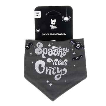 Show details for HALLOWEEN BANDANA Spooky Vibes Charcoal - X Small/Small Picture of HALLOWEEN BANDANA Spooky Vibes Charcoal - X Small/Small