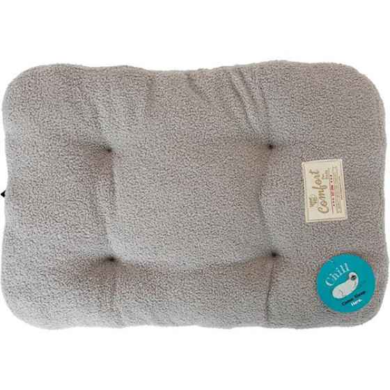 Picture of PET BED UNLEASHED Chill Gusset Bed Teddy Light Grey - 30in x 20in