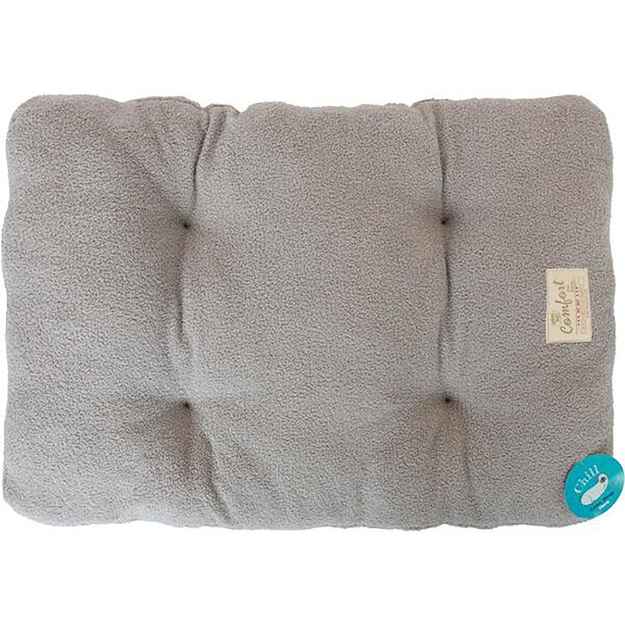 Picture of PET BED UNLEASHED Chill Gusset Bed Teddy Light Grey - 42in x 28in