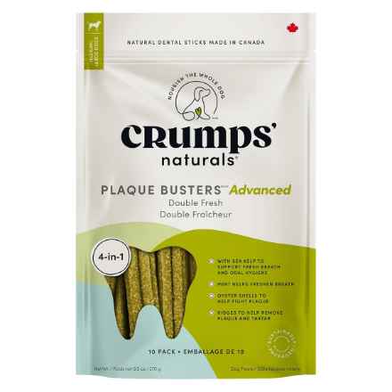 Picture of CRUMPS NATURALS DOG PLAQUE BUSTERS ADVANCED Double Fresh Dental Sticks - 10/pk