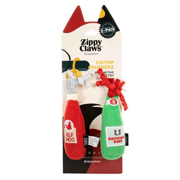 Picture of XMAS HOLIDAY FELINE ZIPPYCLAWS CATNIP CRUSHERZ - Reindeer Beer & Elf Nog