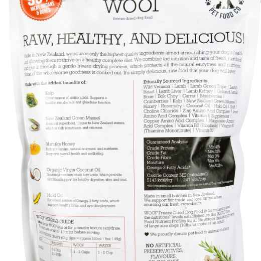 Picture of CANINE NZ NATURAL WOOF FREEZE DRIED FOOD Wild Venison - 1kg/2.2lbs