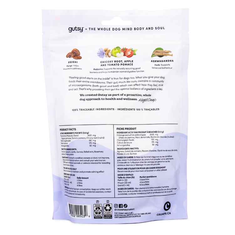 Picture of CRUMPS NATURALS DOG TREATS GUTSY Calm Bites - 4.6oz/130g