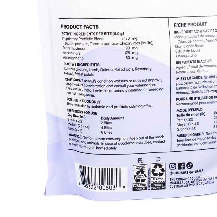 Picture of CRUMPS NATURALS DOG TREATS GUTSY Calm Bites - 4.6oz/130g