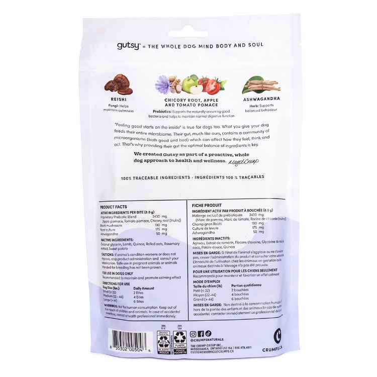 Picture of CRUMPS NATURALS DOG TREATS GUTSY Calm Bites - 10oz/284g