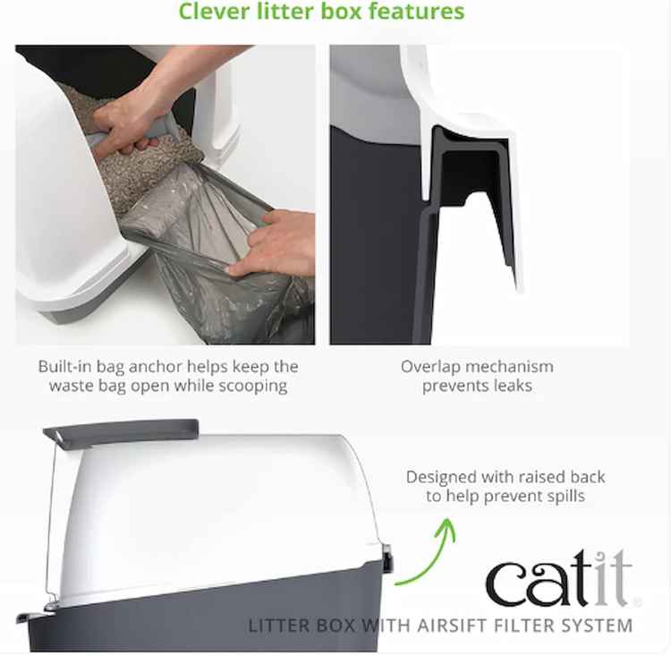 Picture of CAT LITTER BOX AIRSIFT CATIT Grey/White - Jumbo