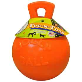 Show details for JOLLY BALL EQUINE TUG-N-TOSS BALL Orange - 10in Picture of JOLLY BALL EQUINE TUG-N-TOSS BALL Orange - 10in