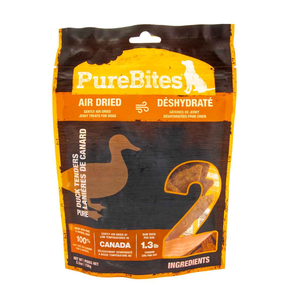 Picture of TREAT PUREBITES CANINE AIR DRIED DUCK JERKY -  5.5oz / 156g