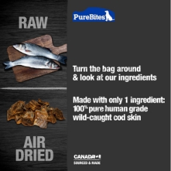 Picture of TREAT PUREBITES CANINE AIR DRIED COD SKIN JERKY - 4.8oz/137g