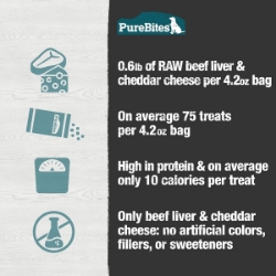 Picture of TREAT PUREBITES CANINE Beef Liver & Cheese - 4.2oz/120g
