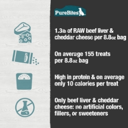 Picture of TREAT PUREBITES CANINE Beef Liver & Cheese - 8.8oz/250g