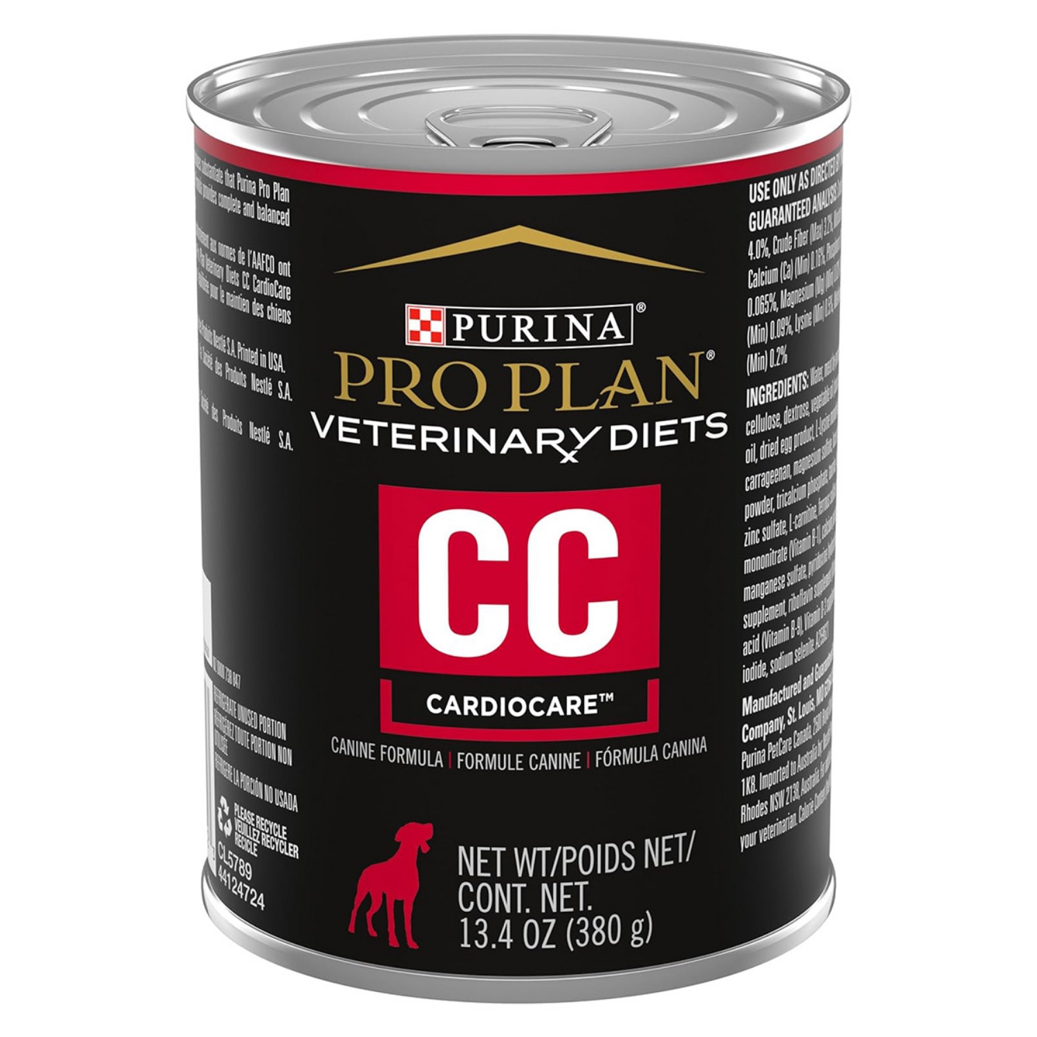 Picture of Purina Pro Plan Veterinary Diet CC (Cardiocare) Formula Wet Dog Food  - 12 X 380gm Cans