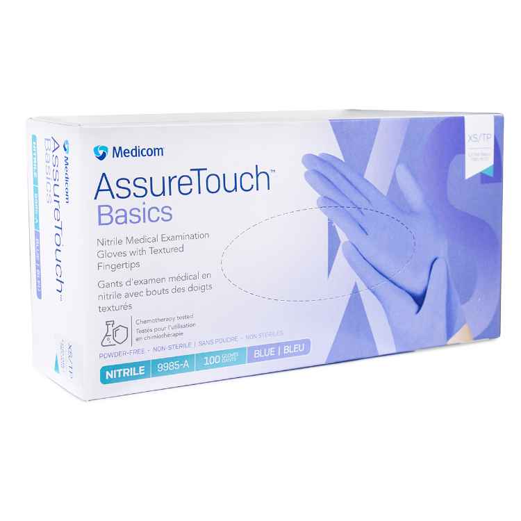 Picture of GLOVES EXAM NITRILE ASSURETOUCH BASICS INDIGO XSMALL - 100s