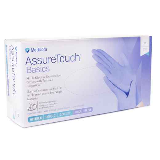 Picture of GLOVES EXAM NITRILE ASSURETOUCH BASICS INDIGO MEDIUM - 100s