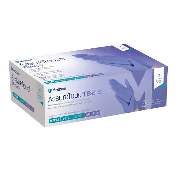 Picture of GLOVES EXAM NITRILE ASSURETOUCH BASICS INDIGO MEDIUM - 100s