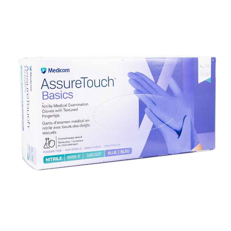 Picture of GLOVES EXAM NITRILE ASSURETOUCH BASICS INDIGO XLARGE - 100s