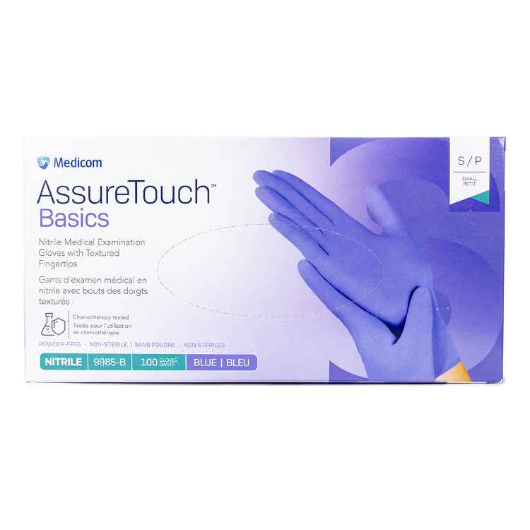 Picture of GLOVES EXAM NITRILE ASSURETOUCH BASICS INDIGO SMALL - 100s