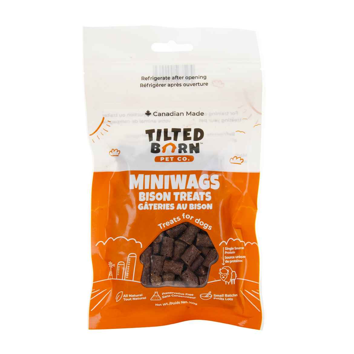 Picture of TREAT CANINE TILTED BARN Bison Miniwags - 100g
