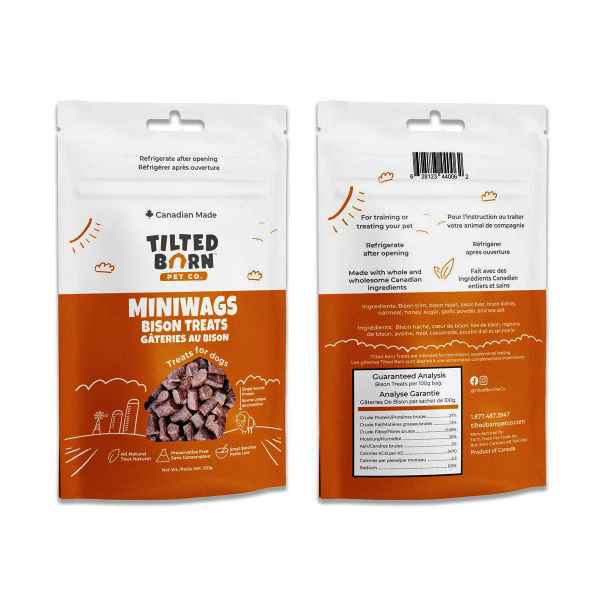 Picture of TREAT CANINE TILTED BARN Bison Miniwags - 100g