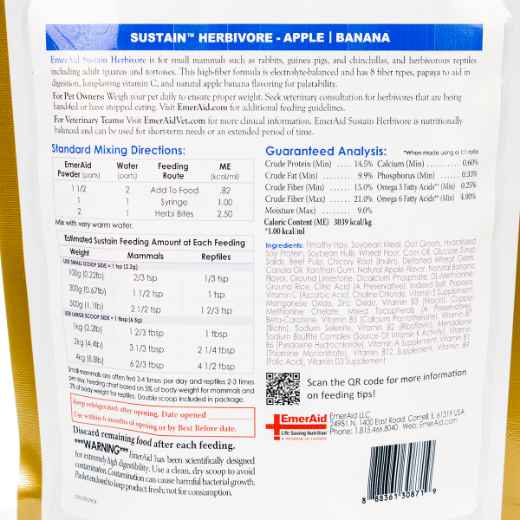 Picture of EMERAID SUSTAIN HERBIVORE Apple & Banana  - 100g