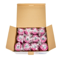 Picture of COHESIVE BANDAGE JorWrap Pink w/ Purple Dog Paw (J1625F) 4in x 5yards - 12/box
