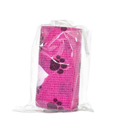 Picture of COHESIVE BANDAGE JorWrap Pink w/ Purple Dog Paw (J1625F) 4in x 5yards - 12/box