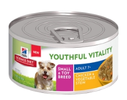 Picture of Hills Science Diet Adult 7+ Yr Senior Vitality Sb Chicken & Vegetable Stew Wet Dog Food- 24x5.5oz