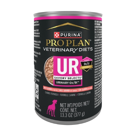 Picture of Purina Pro Plan Veterinary Diet UR (Urinary) Savory Selects Salmon Formula Wet Dog Food – 12 X 377gm Cans