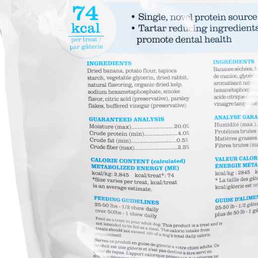 Picture of CANINE RAYNE RABBIT DENTAL CHEWS OVER 25lbs - 731g