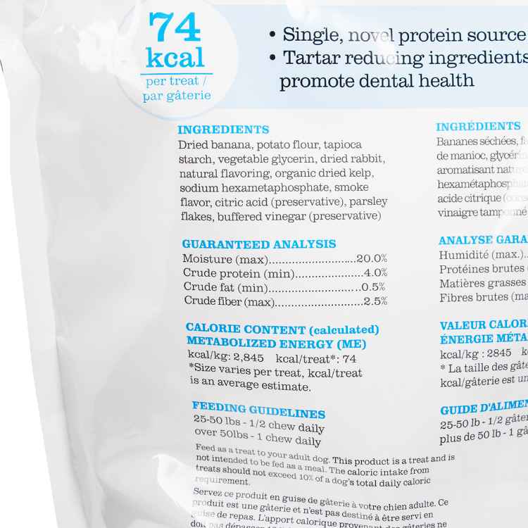 Picture of CANINE RAYNE RABBIT DENTAL CHEWS OVER 25lbs - 731g