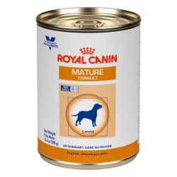 Picture of Royal Canin Veterinary Diet MATURE CONSULT Loaf Wet Dog Food - 12 X 385gm cans