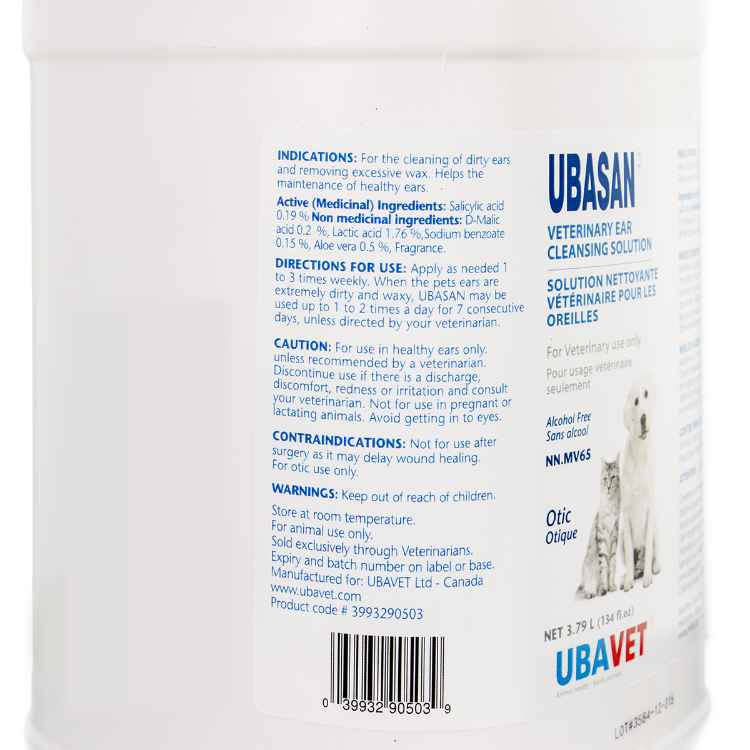 Picture of UBAVET UBASAN EAR CLEANSING SOLUTION - 3.79lt