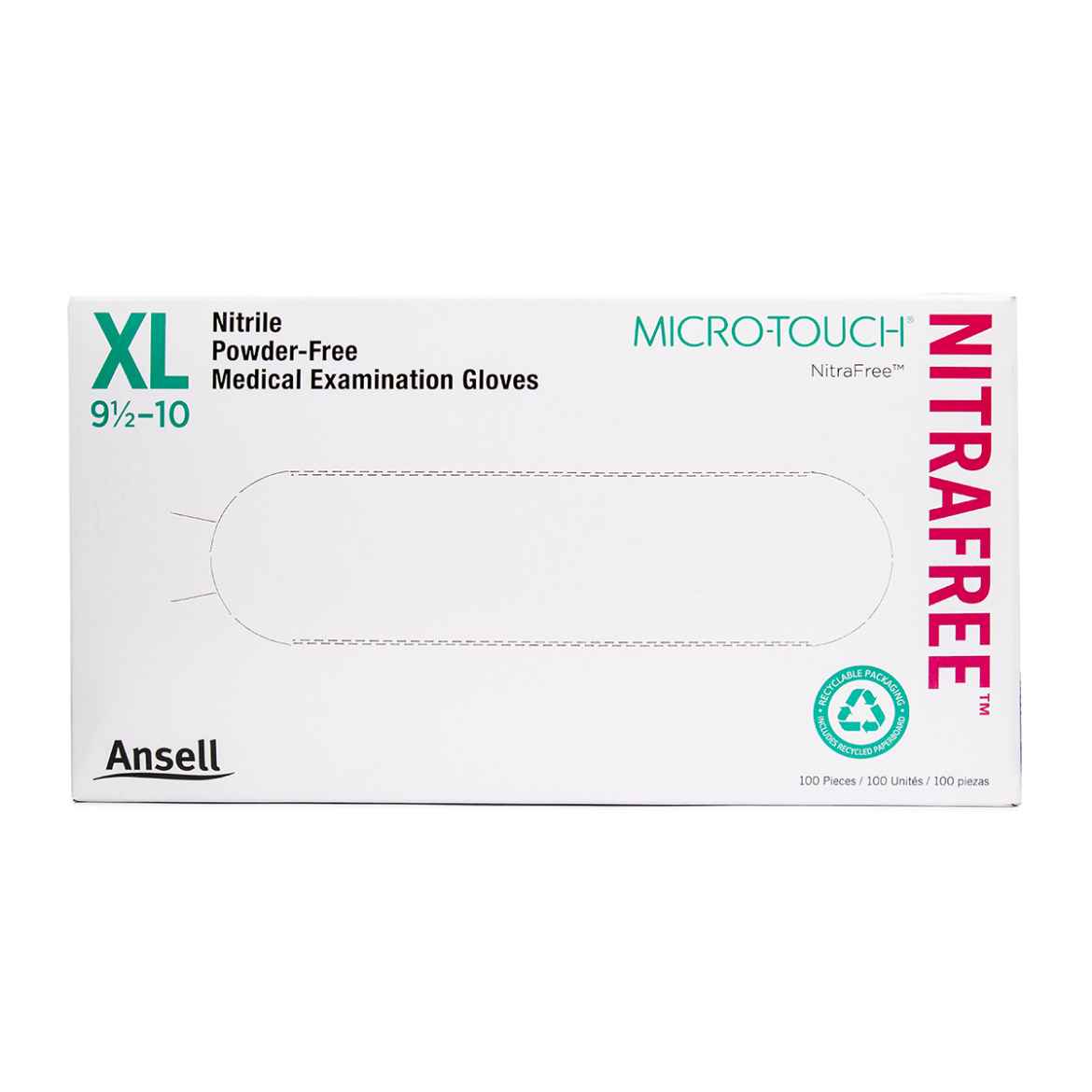 Picture of GLOVES EXAM ANSELL MICRO TOUCH NITRAFREE PF XLARGE - 100s 