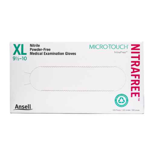 Picture of GLOVES EXAM ANSELL MICRO TOUCH NITRAFREE PF XLARGE - 100s 