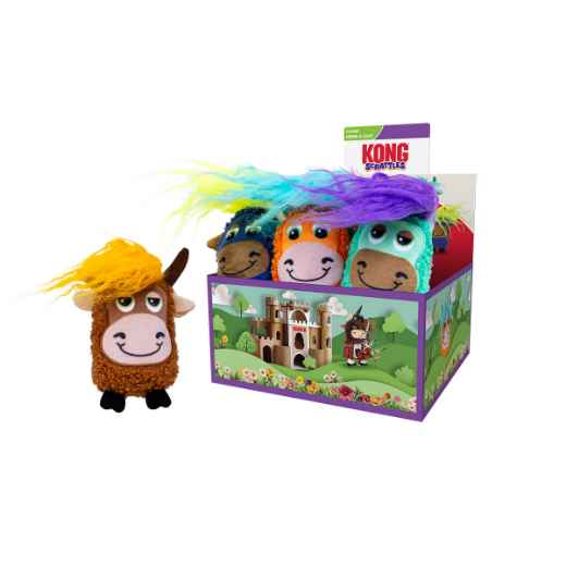 Picture of TOY CAT KONG SCRATTLES Highland Cow PDQ - 12/box