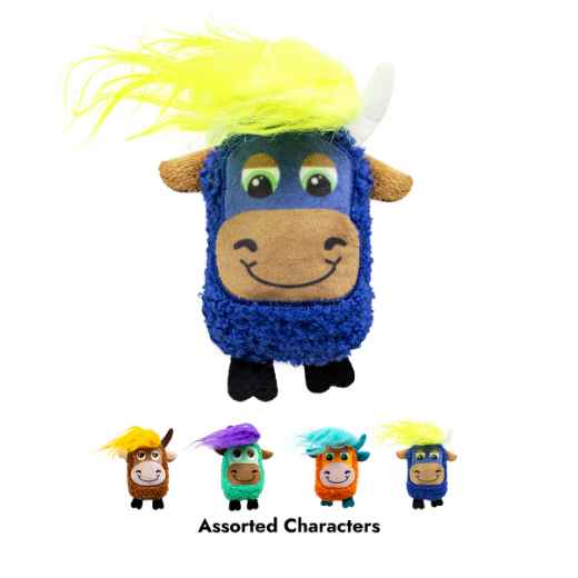 Picture of TOY CAT KONG SCRATTLES Highland Cow PDQ - 12/box