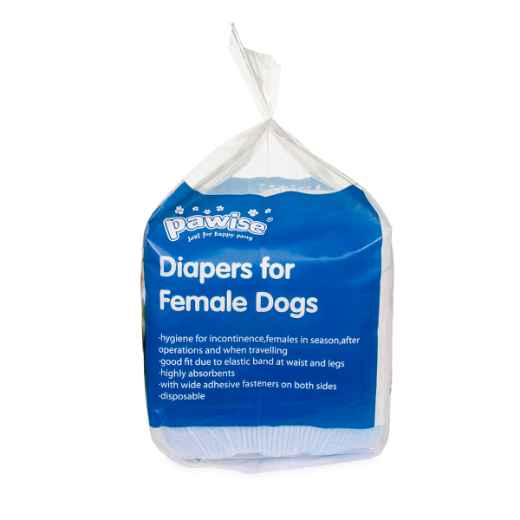 Picture of DIAPER PAWISE DISPOSABLES for Female Dogs Large - 12/pk