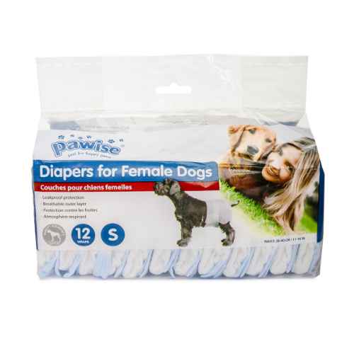 Picture of DIAPER PAWISE DISPOSABLES for Female Dogs Small - 12/pk