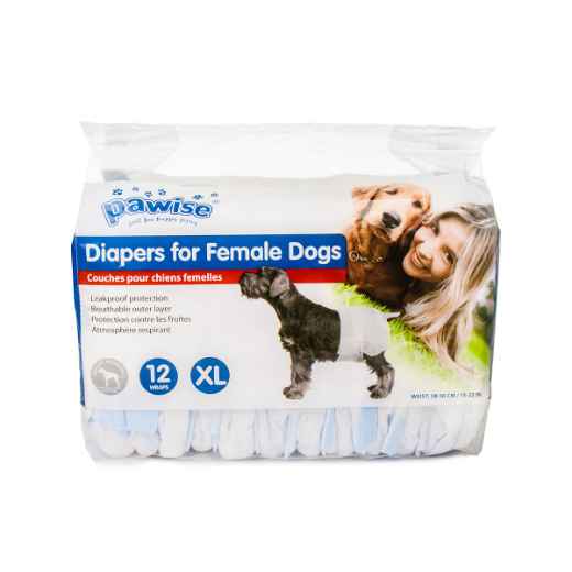 Picture of DIAPER PAWISE DISPOSABLES for Female Dogs  X-Large - 12/pk
