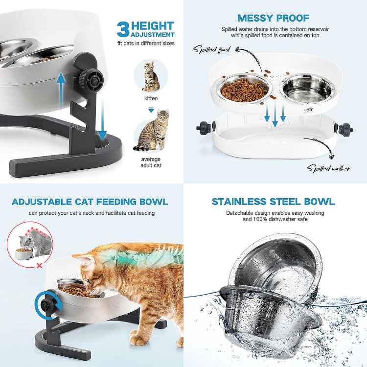 Picture of BOWL AFP LIFESTYLE 4 PETS 3-in-1 Elevated Double Diner - Medium