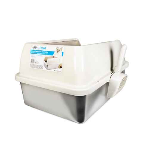 Picture of CAT LITTER BOX AFP Go Fresh Enclosed Stainless Steel - Sand