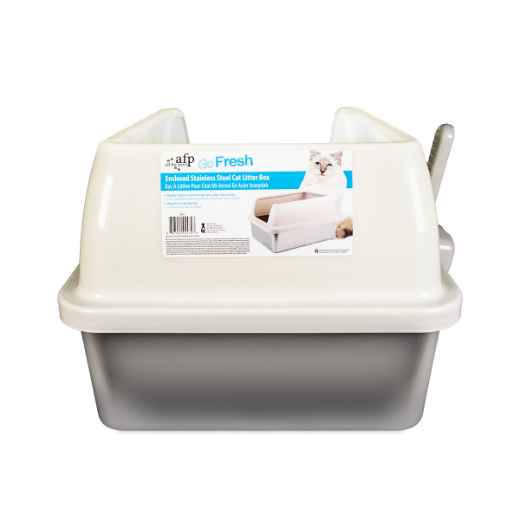 Picture of CAT LITTER BOX AFP Go Fresh Enclosed Stainless Steel - Sand