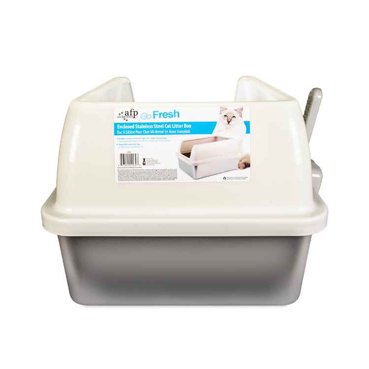 Picture of CAT LITTER BOX AFP Go Fresh Enclosed Stainless Steel - Sand
