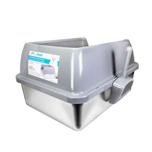 Picture of CAT LITTER BOX AFP Go Fresh Enclosed Stainless Steel - Grey