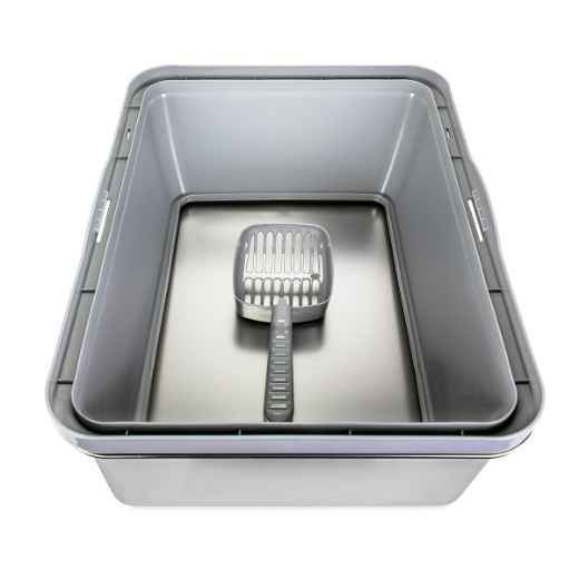 Picture of CAT LITTER BOX AFP Go Fresh Enclosed Stainless Steel - Grey