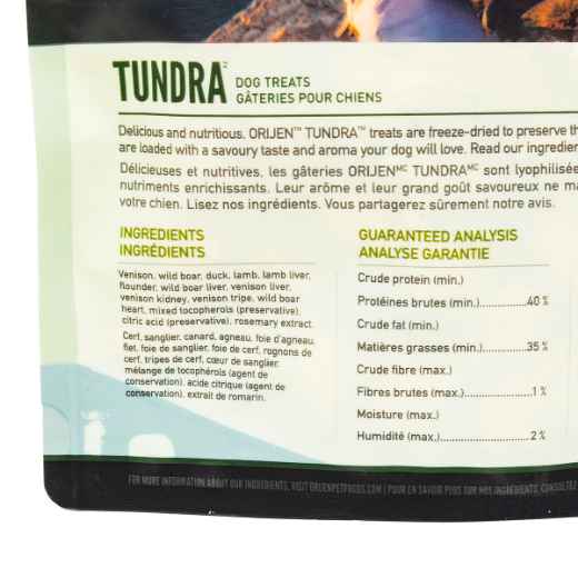 Picture of TREAT CANINE ORIJEN FREEZE DRIED Tundra - 92g / 3.25oz