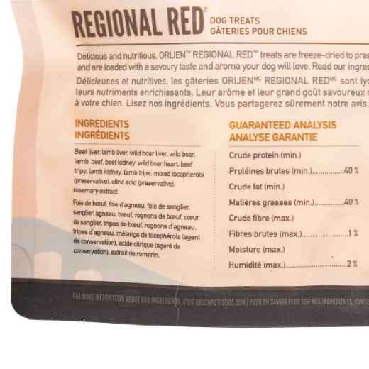 Picture of TREAT CANINE ORIJEN FREEZE DRIED Regional Red - 92g / 3.25oz