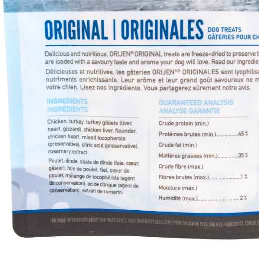 Picture of TREAT CANINE ORIJEN FREEZE DRIED Original - 92g / 3.25oz