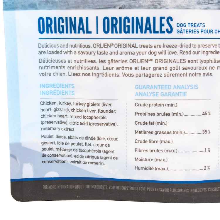 Picture of TREAT CANINE ORIJEN FREEZE DRIED Original - 92g / 3.25oz