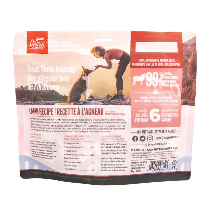 Picture of TREAT CANINE ORIJEN FREEZE DRIED Lamb - 92g / 3.25oz